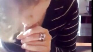 Cute Amateur Gives POV Blowjob at Home