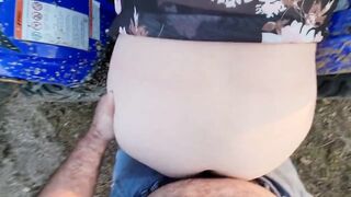 BBW Creampied in Public - Waterfall Adventure