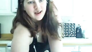 Big-Titted BBW Amateur's Solo Kitchen Cam Show