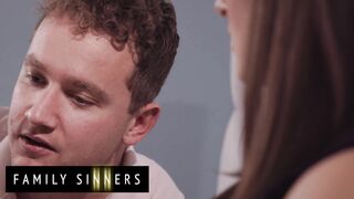 FAMILY SINNERS - Busty MILF Lexi Luna Gives Her Stepson A Much Needed Lesson In Pussy Licking