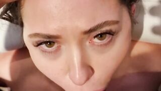 Interracial Amateur Babe Takes on a Big Cock for a Messy POV Blowjob