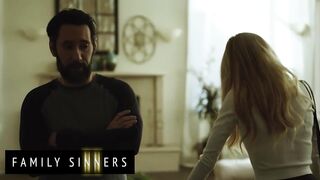 FAMILY SINNERS - Seductive Blonde Stepsister Surrenders To Her Stepbrother’s Deep Oral Pleasure