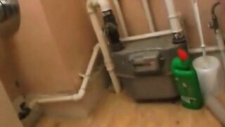 BBW with Big Nipples Masturbates in the Bathroom