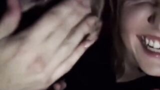 2 Stepsisters Suck Cock in a Theater - Amateur POV Blowjob