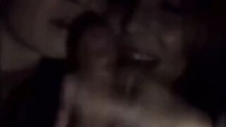 2 Stepsisters Suck Cock in a Theater - Amateur POV Blowjob