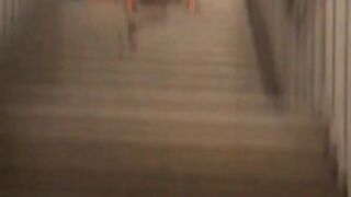 German Amateur Flashes and Pees in a Train Station