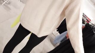 Blonde Teen's Public Undressing in a Store - Amateur Solo Webcam Show -2