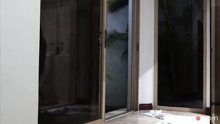 Latina solo orgasm in the bathroom