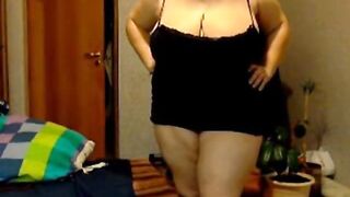 Russian BBW With Mega Boobs On Webcam