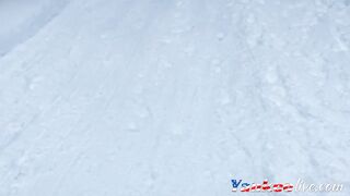 Public Blowjob on a Walking Trail with a Busty Amateur Teen