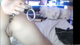 Webcam Girl's Anal Plug Show