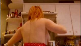 Redhead with Big Tits Cooks and Cams