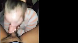 Big-Foreheaded Blonde Blows BBC in POV Video