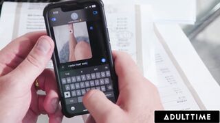 ADULT TIME - Pervert Lilith Grace Uses Stepmom's Phone To Tease New Stepdad With Feet & Dildo Videos