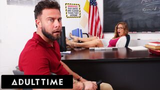 ADULT TIME - MILF Teacher Annie King Caught Masturbating In Class By Student’s Stepdad