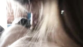 Cute College Girl Gives a Blowjob and Swallows