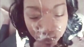 Ebony Amateur's Massive Facial