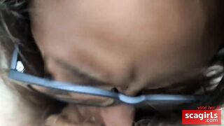 Teen Latina Babe Gives a Quick Blowjob Before School