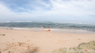 Blonde Babe's Naked Swim in the Ocean