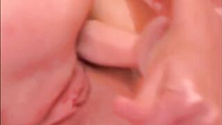 Big-Titted Blonde Plays With Dildo On Webcam