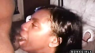 Ebony Amateur Deep Throat Blowjob