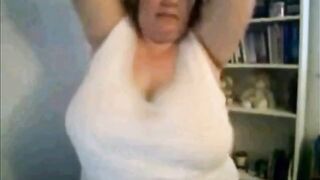Big Beautiful Mature Nancy Plays with Her Big Tits on Webcam