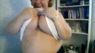 Big Beautiful Mature Nancy Plays with Her Big Tits on Webcam