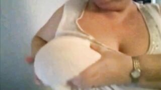 Big Beautiful Mature Nancy Plays with Her Big Tits on Webcam