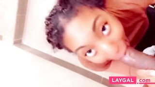 Truck Stop Blowjob - She Takes My Big Cock in the Bathroom