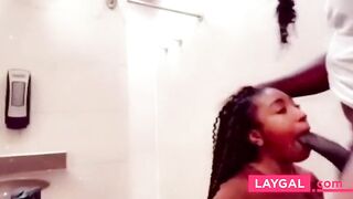 Truck Stop Blowjob - She Takes My Big Cock in the Bathroom