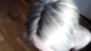 Skinny Blonde Amateur Sucks and Facial on Webcam