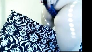 Big-Titted Amateur Grinds Pillow to Intense Orgasm on Webcam -2