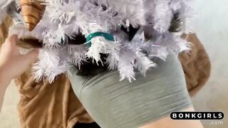 XXXmas Tree Surprise: Amateur Babe's BDSM Creampie POV