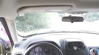 Blonde Milf Seduces Driver, Masturbating in Public -2