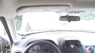 Blonde Milf Seduces Driver, Masturbating in Public -2