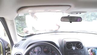 Blonde Milf Seduces Driver, Masturbating in Public -2