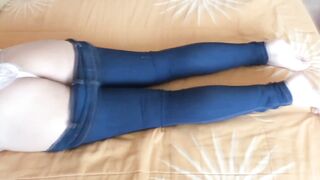I enjoy stepmom, caressing her big ass in jeans, mutual masturbation