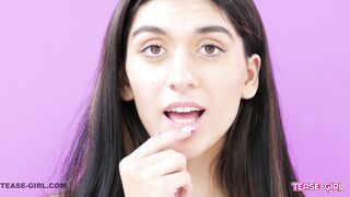 Beautiful College Brunette cums HARD at casting call audition