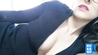 Lazy Tiddy Tease - Solo Brunette Webcam Show
