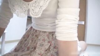 Asian Amateur Rider Covered in Cum