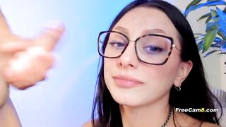 Horny Brunette Worships Thick Cock POV