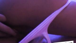 Petite 18-year-old brunette babe teases on webcam