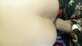 brunette with stepfather dressed as a girl, they make him cuckold in the ass, rich anal with semen a