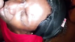 Black Amateur Lolly-Queen's Salty Blowjob and Facial