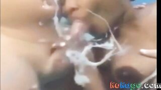 Black Beauty Blows 2 Big Cocks Underwater