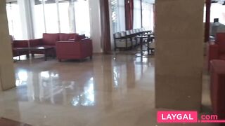 Public Nudity in a Hotel Lobby - No Panties Flash -2