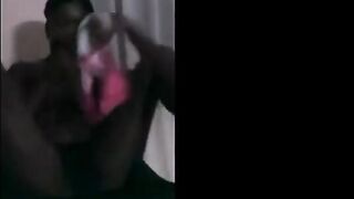 Black Girl from Gwada Fingers Herself on Webcam