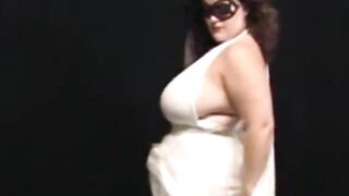 Big-Titted BBW Strips Out of Her White Dress -2