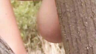 Redhead with Big Naturals Gets Fucked Outdoors and CIM