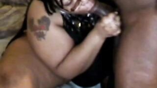 BBW Marketta Gives a Steamy Blowjob on Webcam